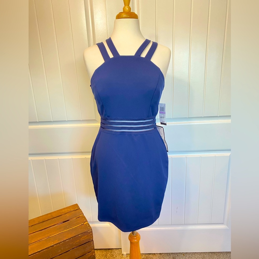 New!  Vibrant Blue Shapley Cutout City Studio Dress